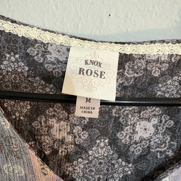 Knox Rose Boutique Dress Blue/Gray/Tan with Tassles Women's Size Medium - Picture 2 of 7